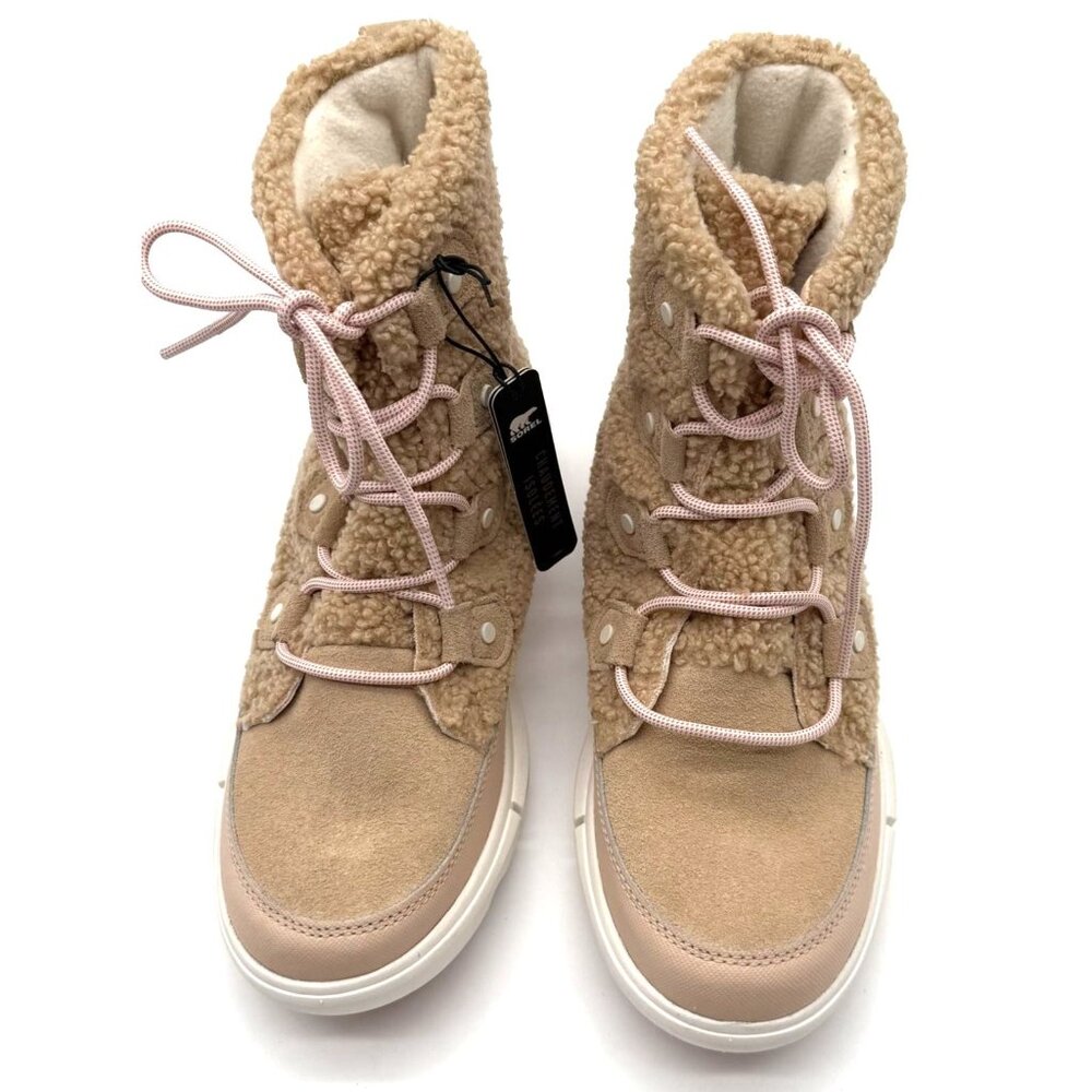 Sorel Womens  8.5 Waterproof Insulated Suede & Sherpa Boots Beige NWT